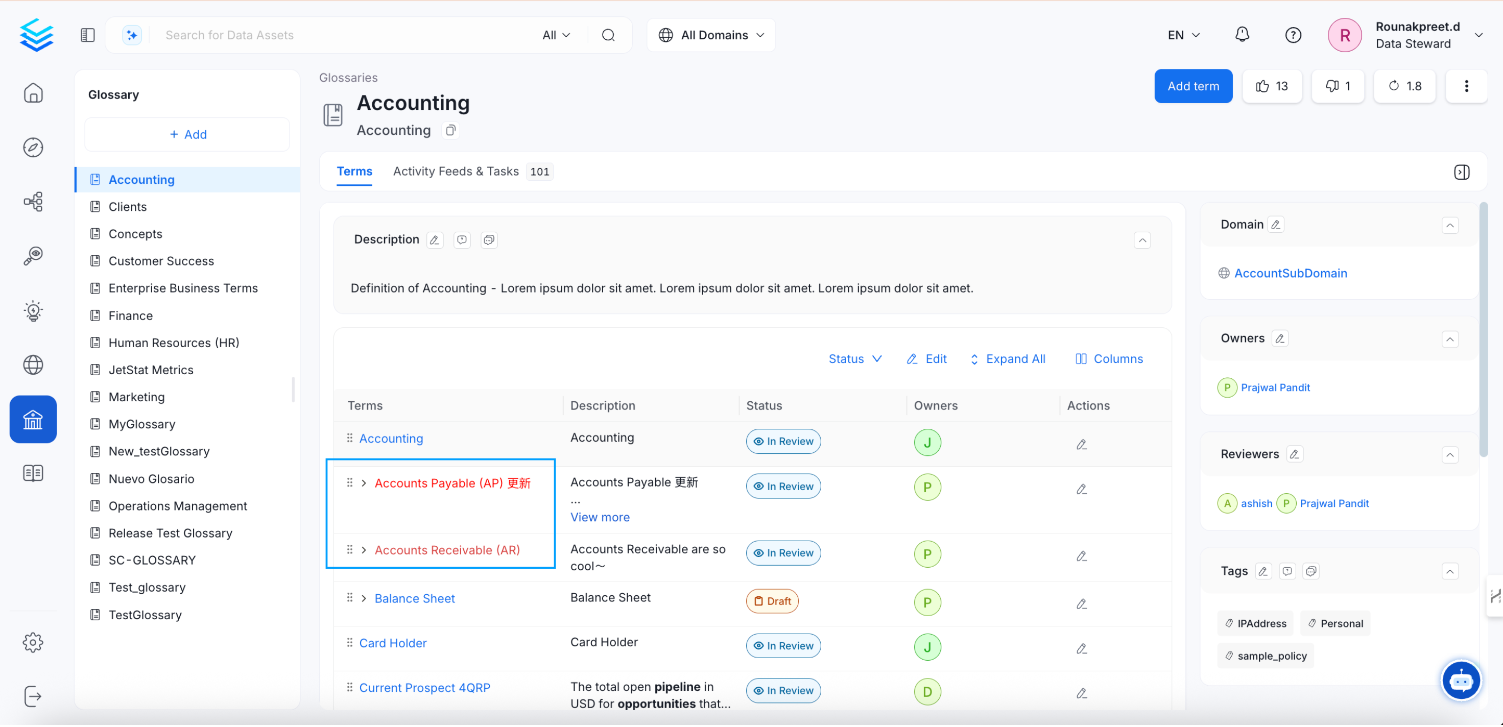 Glossary Styling has been applied
